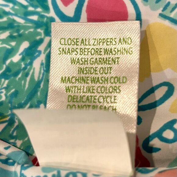 Lilly Pulitzer Lauren Puffer Vest Small In The Beginning Print Down Pockets - Picture 16 of 16